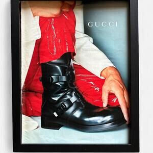 Gucci Astro Moto Boots AW99 cutout framed poster 9x11 Rare